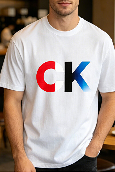 Fleck قمصان تي شيرت كاجوال للرجال بتصميم شعار CK، قمصان مطبوعة للرجال