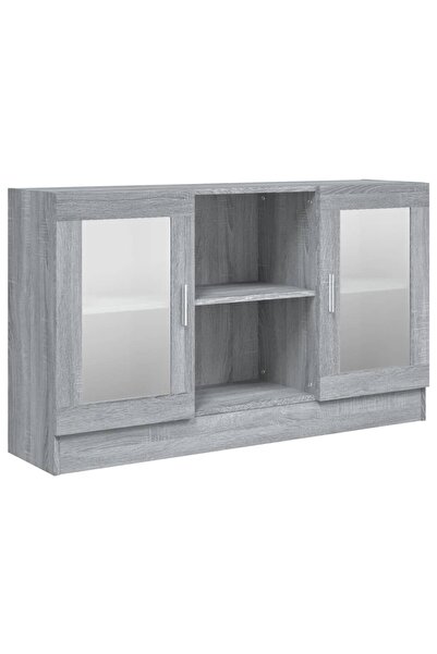 vidaxl Dulap vitrină, gri sonoma, 120x30,5x70 cm, lemn prelucrat
