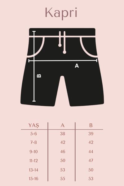 panios kids Los Angeles Print Detailed Boys' Double Pocket Capri Pants with Elastic Waistband