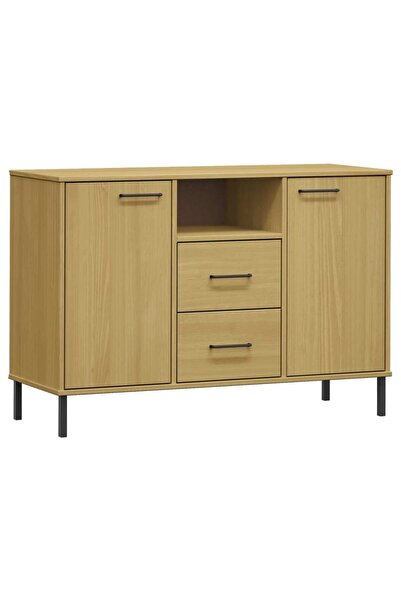vidaxl Dulap cu picioare metalice „OSLO” maro 113x40x77 cm lemn