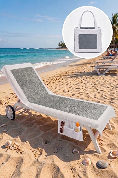 Seritaine Mosso Beach Towel 100% Cotton 76X216-Grey