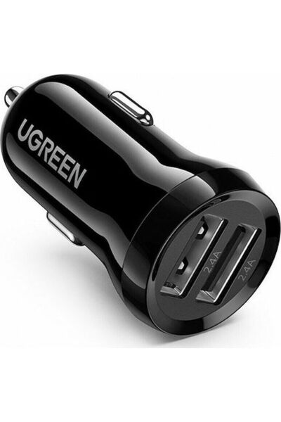 Ugreen ED018 Φορτιστής Αυτοκινήτου 4.8A με Θύρες: 2xUSB Μαύρο Κωδικός Χρώματο...