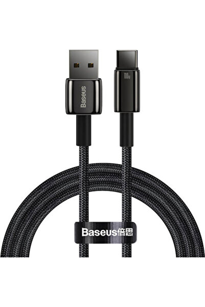 Baseus Καλώδιο USB 2.0 Πλεγμένο Βολφραμίου Χρυσό USB-C Αρσενικό σε USB-A 100W...