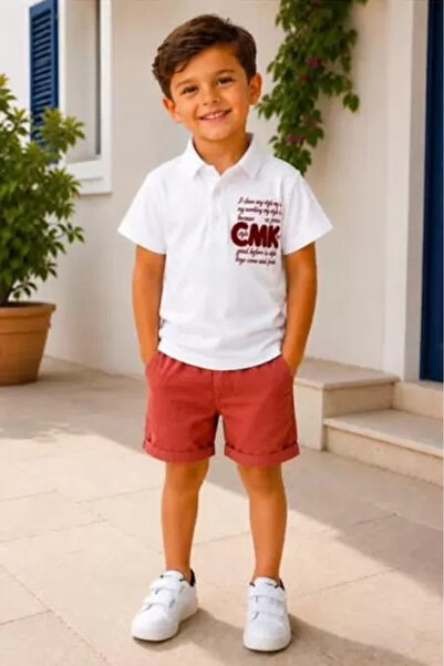 Generic Brand 2/10 Years Old Linen T-Shirt Denim Shorts Kids Set