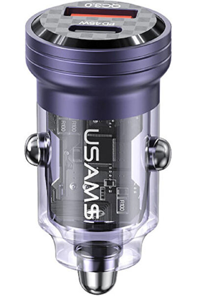Usams US-CC175 Φορτιστής Αυτοκινήτου 45W Γρήγορης Φόρτισης με Θύρες: 1xUSB 1x...