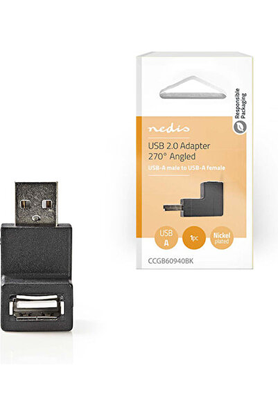 Nedis Μετατροπέας USB-A αρσενικό σε USB-A θηλυκό 1 τεμάχιο CCGB60940BK
