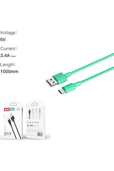 Xo NB156 Καλώδιο USB 2.0 USB Type-C Αρσενικό - USB-A Πράσινο 1μ