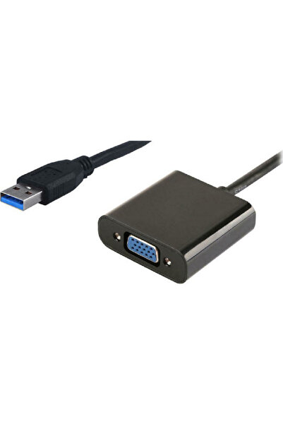 POWERTECH Μετατροπέας USB-A αρσενικό σε VGA θηλυκό Μαύρο 1 τεμάχιο PTH-021