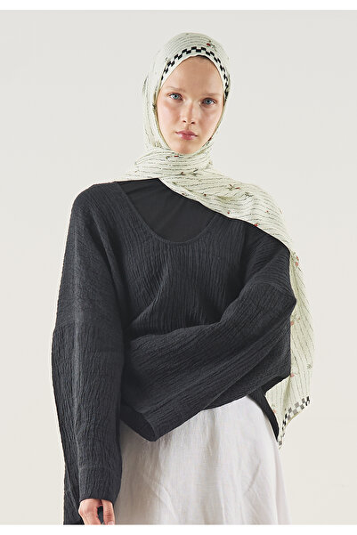 Freshscarfs Μαλακό σάλι από βισκόζη με σχέδιο κήπου σε απόχρωση εκρού
