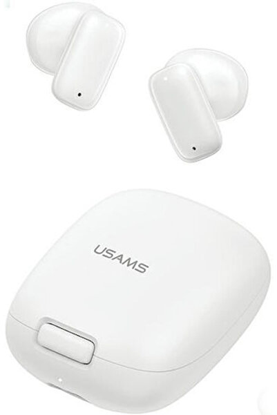 Usams ID25 Ακουστικά Bluetooth Handsfree με Θήκη Φόρτισης Λευκά