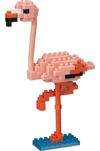 Banpresto Μπαντάι Νάνομπλοκ Φιγούρα Ζώου Ροζ Φλαμίνγκο από Τουβλάκια Συναρμολ...