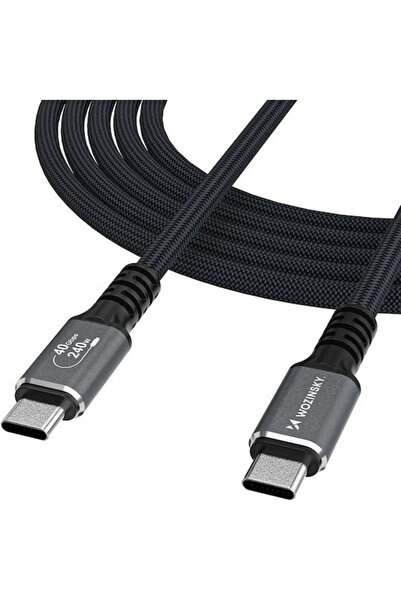WOZINSKY Καλώδιο USB 2.0 USB-C Αρσενικό - Thunderbolt 4 240W PD Μαύρο 1μ WPS-...