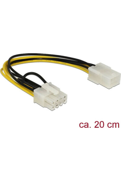 DELOCK Καλώδιο PCIe 6 ακίδων σε PCIe 8 ακίδων 0,2μ Πολύχρωμο (83775)