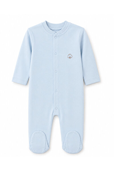 FYB Baby Sleep and Play Romper with Booties and Snap Fasteners, 100% Cotton