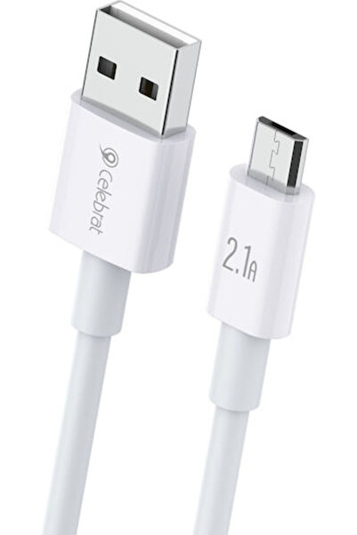 Celebrat Καλώδιο USB 2.0 σε micro USB, τυπικό, 1.2μ, Λευκό (CB-24M)