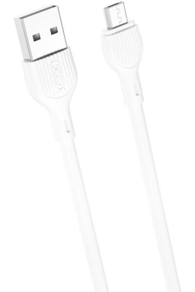 Xo NB200 1μ Κανονικό Καλώδιο USB 2.0 σε micro USB Λευκό (16.005.0137)
