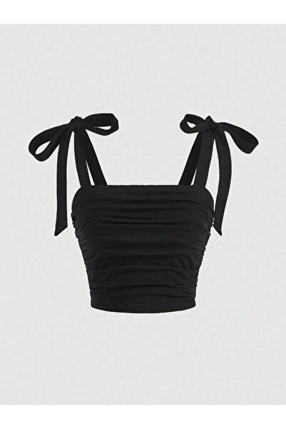 Machetta Women's Crop Blouse with Shoulder Straps