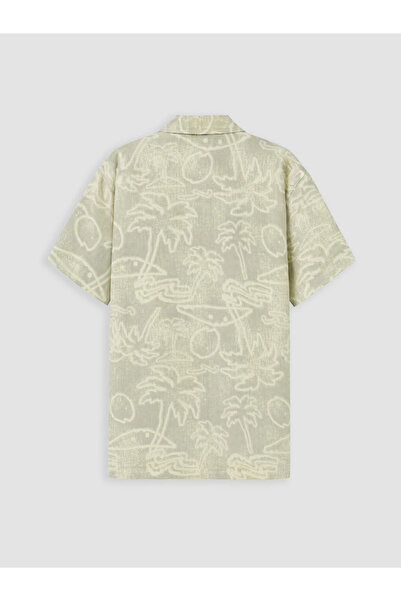 LC Waikiki Yellow Patterned Poplin Boys' Shirt