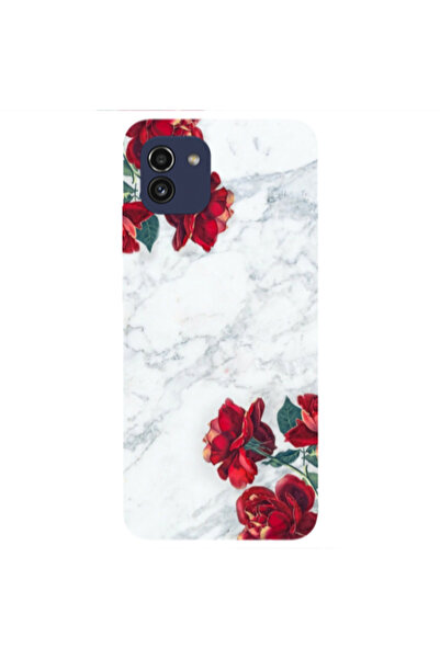 Other Samsung A03 red roses marble Transparent Silicone TPU Θήκη