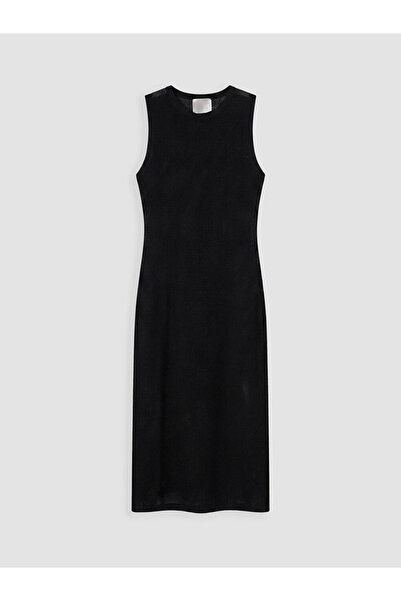 LC Waikiki Black Mesh Lace Beach Dress