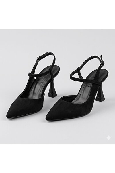 KİNDEP (Wiesse) Women's Closed Toe Heeled Shoes Satin Black