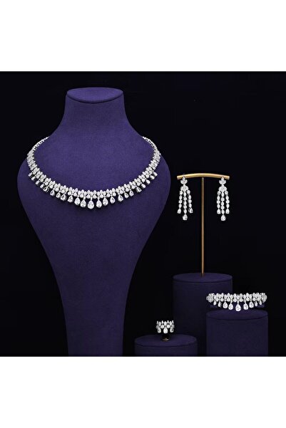 jewelrystore Luxury Diamond-Like Zircon Accessories Set with Box