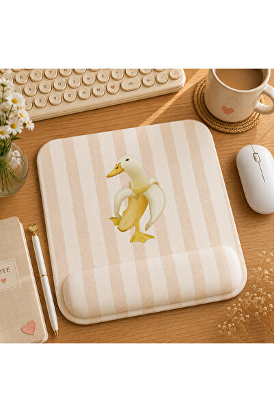 matizya Muz Ördek Desenli Kare Bilek Destekli Mousepad 23x19 cm Ergonomik Kay...
