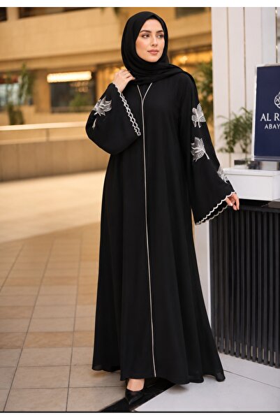 NOUR Black Internet Abaya with Gold and Crystal Embellishments - Elegant and ...