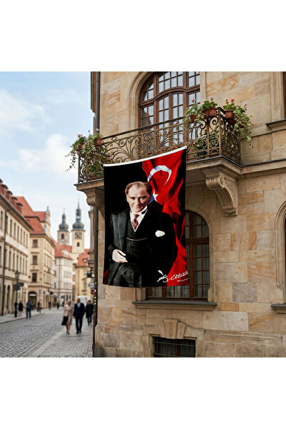 puntodizayn Atatürk ve Atatürk İmzalı Türk Bayrağı Poster Bayrak Premium Raşe...