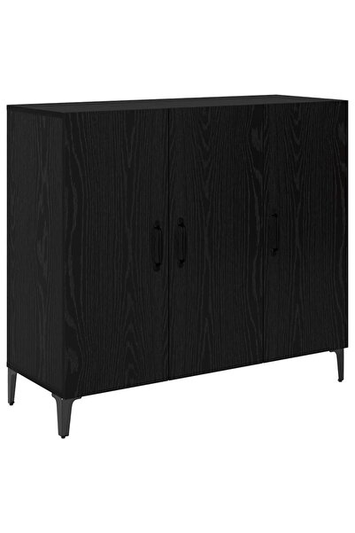 vidaxl Bufet Stejar negru 34 x 90 x 80 cm Lemn compozit