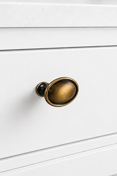 BERFİNO 5Pcs Petra Antique Yellow&Black Cabinet Knob Furniture Handle Drawer ...