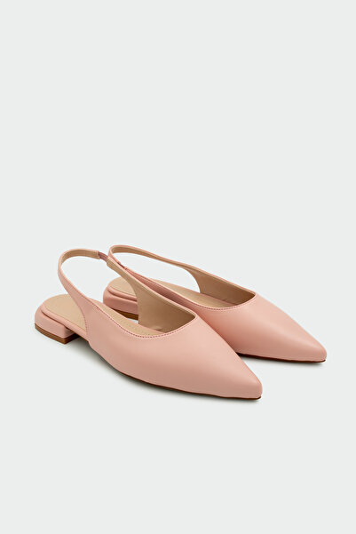 LAMİNTA Crown Flat Pointed Toe Powder Women's Ballerinas