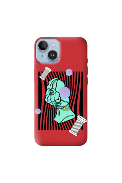 Other Apple iPhone 14 Plus Columns Red Colored Silicone TPU Θήκη