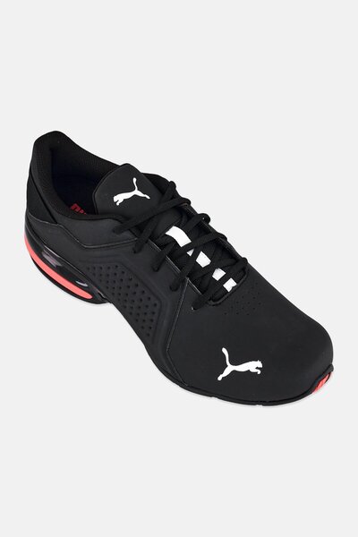 Puma Men Viz Runner Lace Up Running Shoes, Black