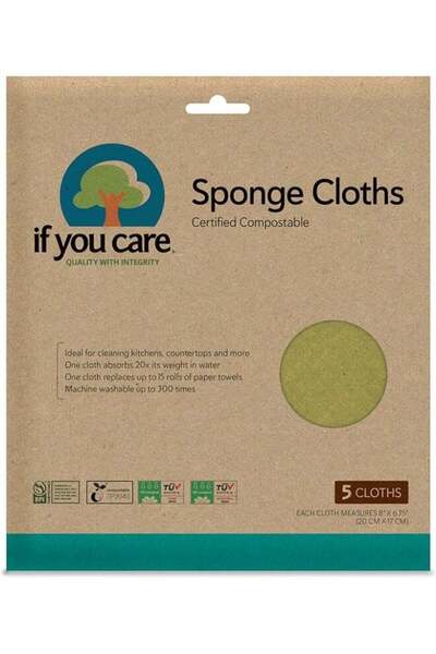 If You Care 100% Natural Sponge Cloths, 5 Count
