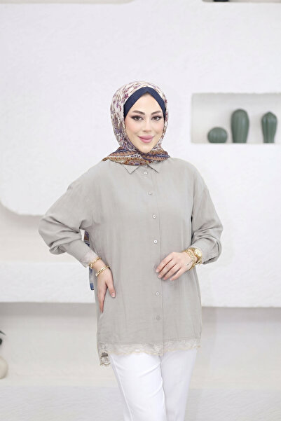 Suede Style 6394 - قميص نسائي أنيق ومريح بتفاصيل دانتيل من ماركة فيفا