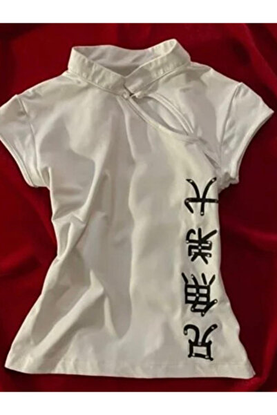 İsra Ayyıldız Moonstar Collection Mandarin yaka çin street y2k tam boy bluz