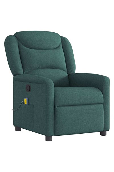 vidaxl Fotoliu de masaj rabatabil, verde închis, material textil