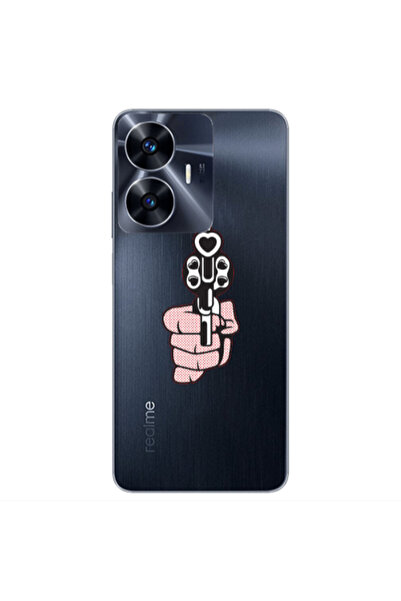 Other Realme Note 50 Heart gun Transparent Silicone TPU Θήκη