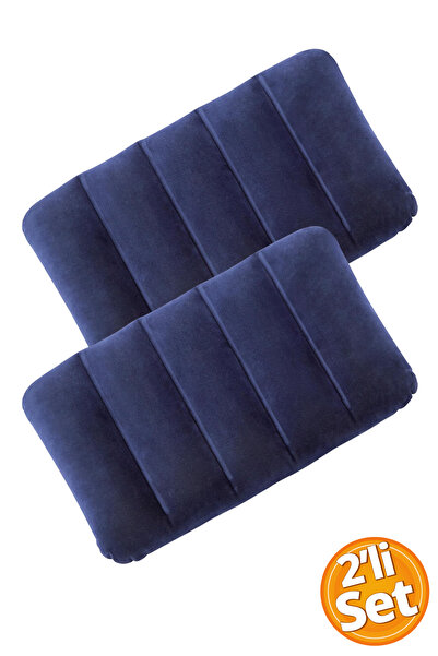 SmartFox Şişme Kamp Yastığı 2’li Set Kadife Yüzeyli 43x28 cm