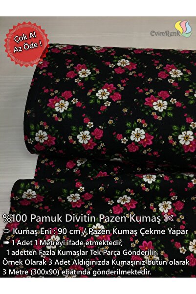Renk Tekstil Yeni Divitin Pazen Metrelik Kumaş - Elbise - Hobi Tasarım - %100...