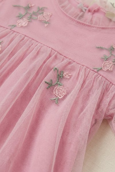 zumino Girl's Dress Tulle Floral Embroidered 3-10 Years Old