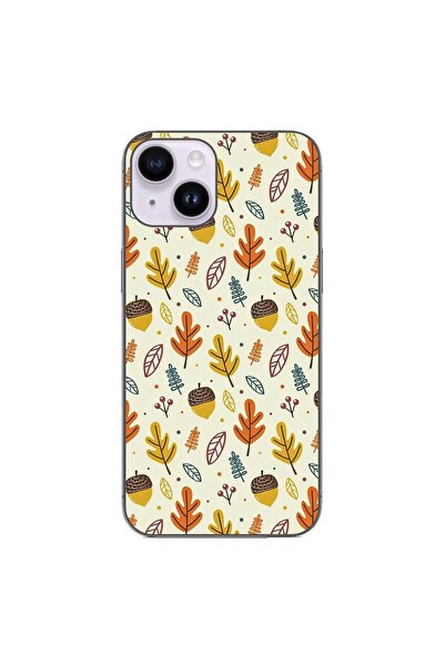 OEM Case compatible with Apple iPhone 15 Silicone Gel Tpu Model Autumn Pattern