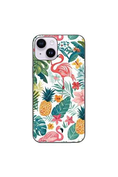 OEM Husa compatibila cu Apple iPhone 15 Silicon Gel Tpu Model Tropical Pattern