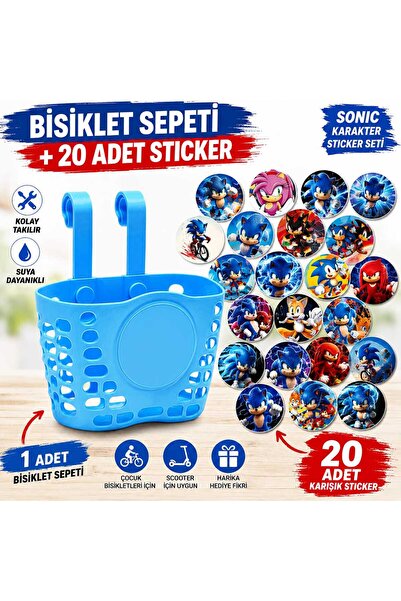 Tex Bisiklet sepeti+ 20 adet sticker