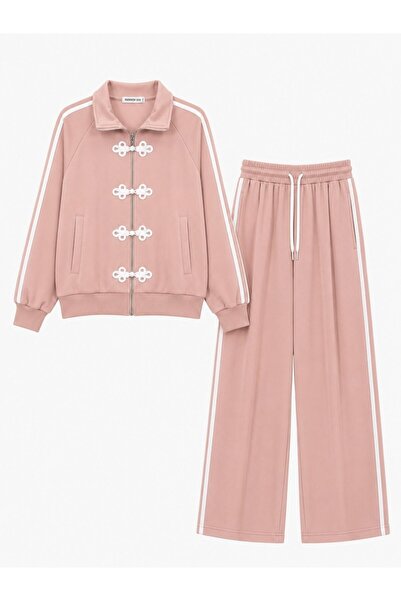 HANIQA Retro Striped Tracksuit Set