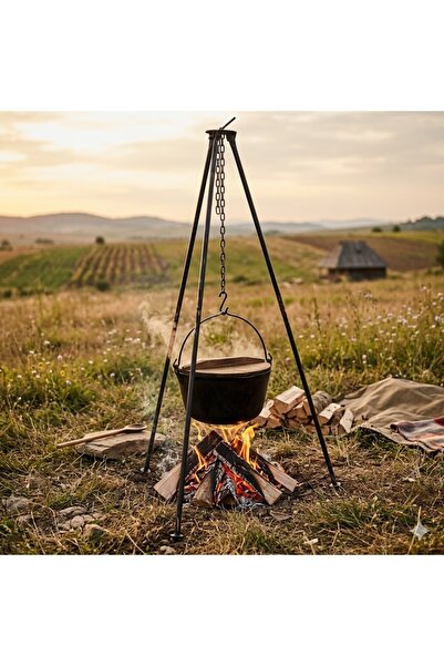 OEM Trepied pliabil pentru ceaun – Suport metalic rezistent pentru camping