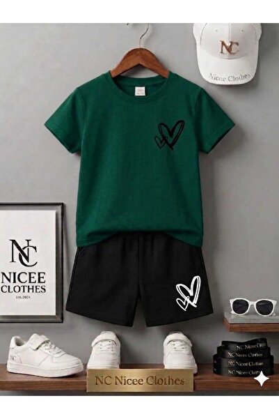 NC Nicee Clothes LETNJA DEČJA MAJICA I KRATKE HLAČE UNISEKS (CRNE SA MALIM UZ...