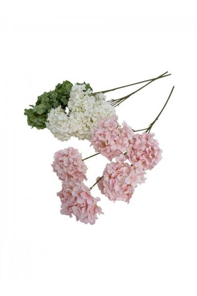 OEM Artificial Flowers Wire With 5 Mini Pink Hydrangeas