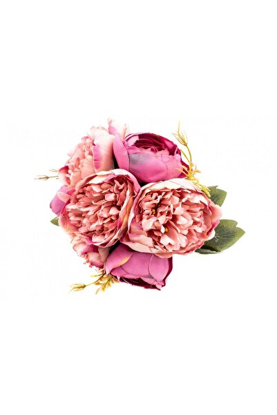 OEM Flori Artificiale Buchet 7 Bujori Roz Inchis
